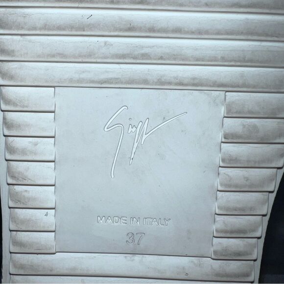 Giuseppe Zanotti Blue Velvet & Leather Sneakers 37 (US 6.5) Made in Italy Luxury - Picture 9 of 11